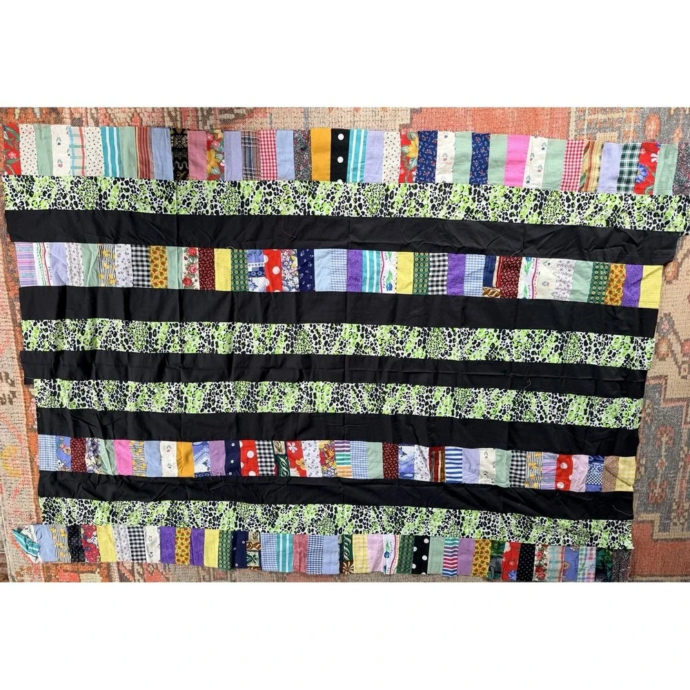 Lot x13 pieces Vintage Unfinished Quilt Tops Cotton Retro Various Sizes Charity